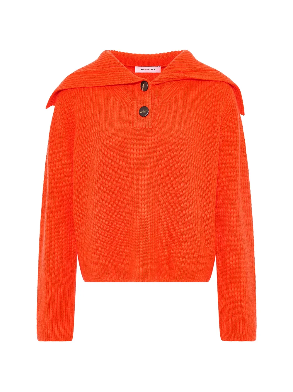 Yves Salomon Pullover mit geknöpftem Matrosenkragen - Orange