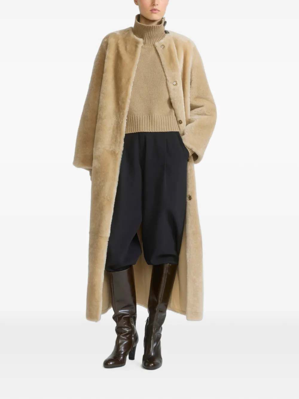 Yves Salomon Lammy coat Beige