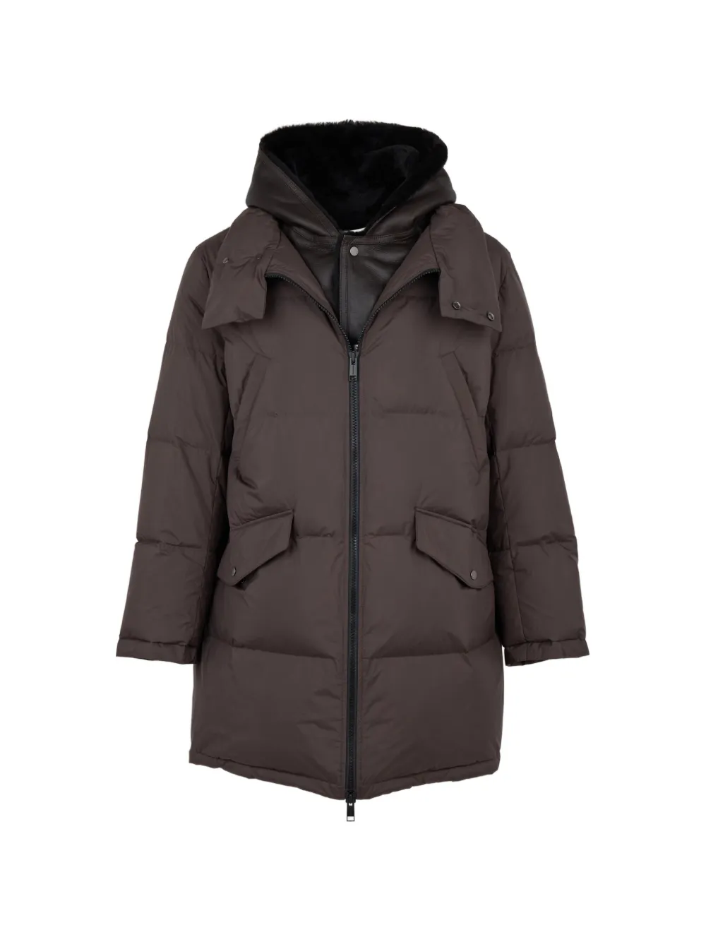 Yves Salomon shearling-bib hooded down jacket Bruin