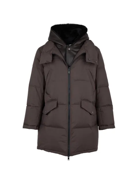 Yves Salomon shearling-bib hooded down jacket