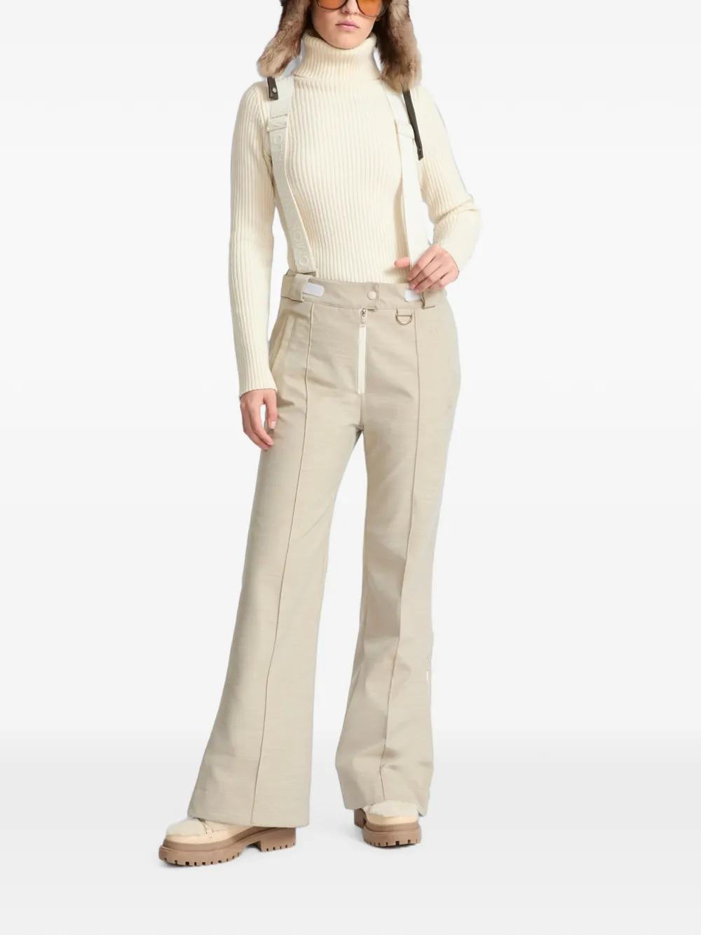 Yves Salomon Skibroek met logoband Beige