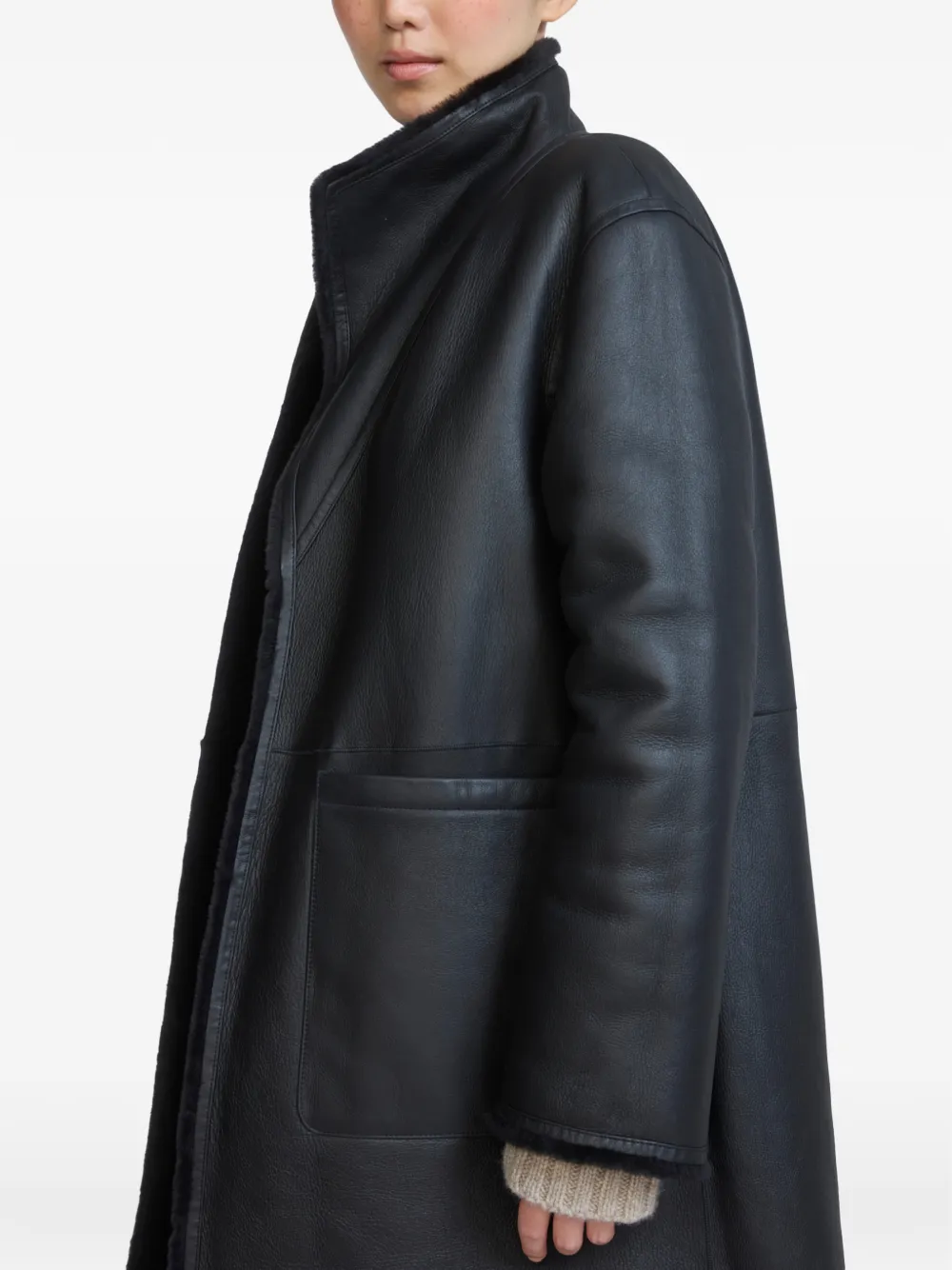 Yves Salomon Lammy coat Zwart