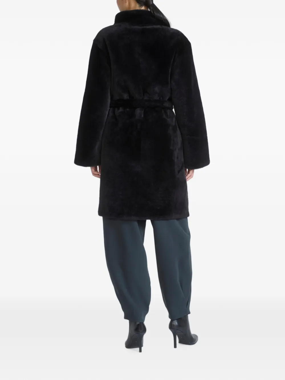 Yves Salomon Lammy coat Zwart
