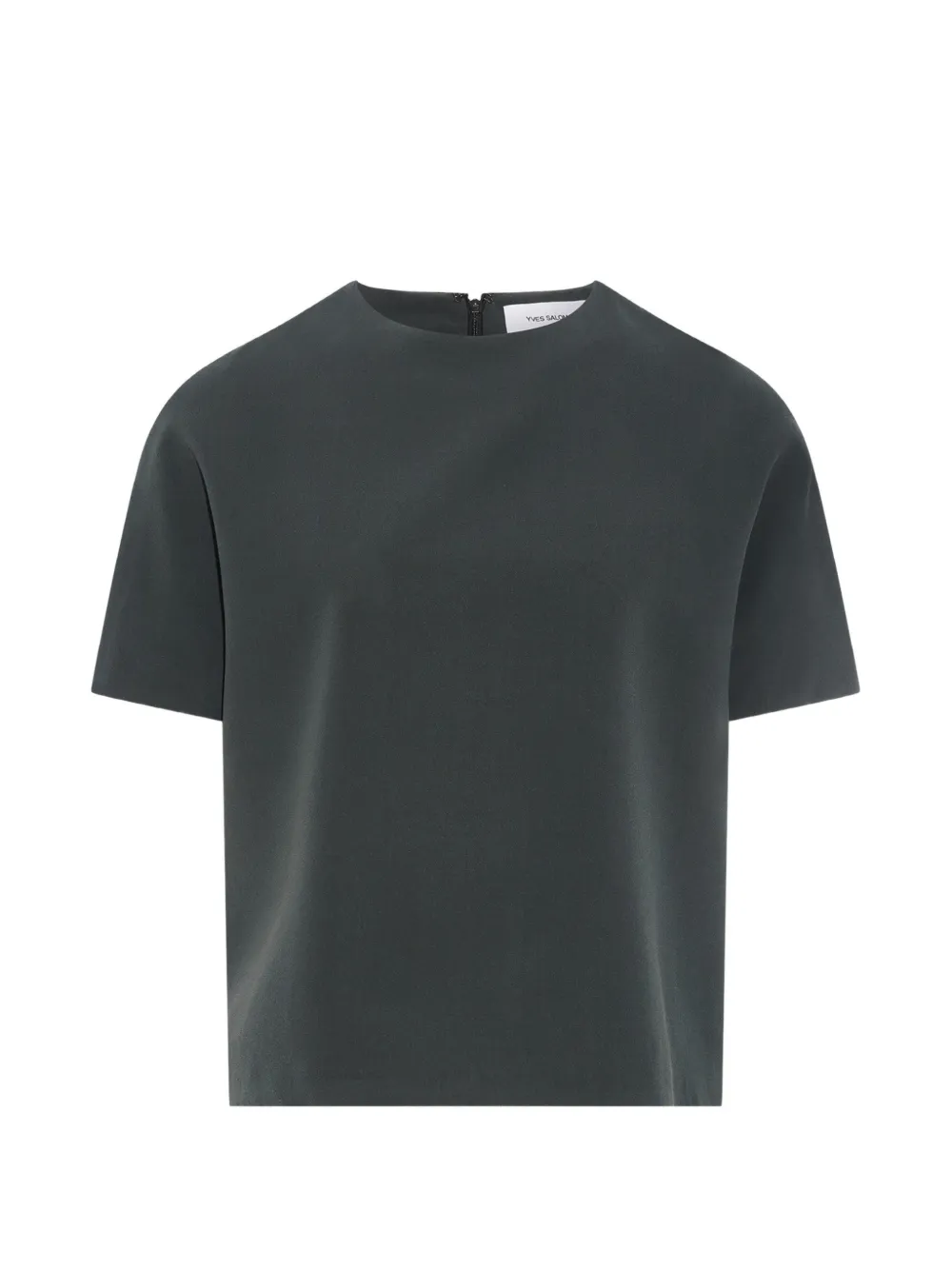Yves Salomon Zijden blouse met ronde hals Blauw