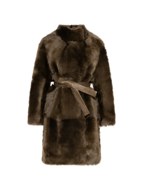 Yves Salomon reversible belted Toscana coat