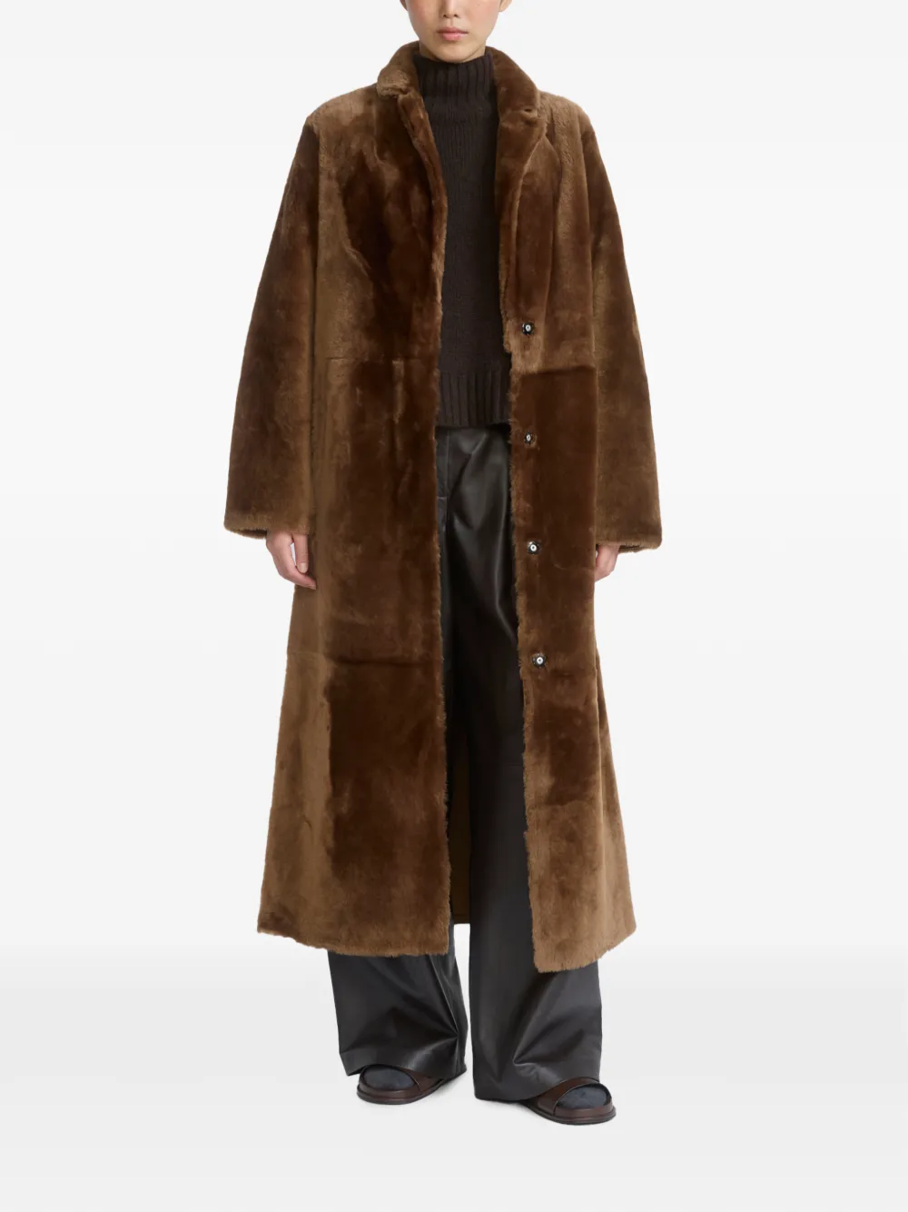Yves Salomon Lammy coat Bruin