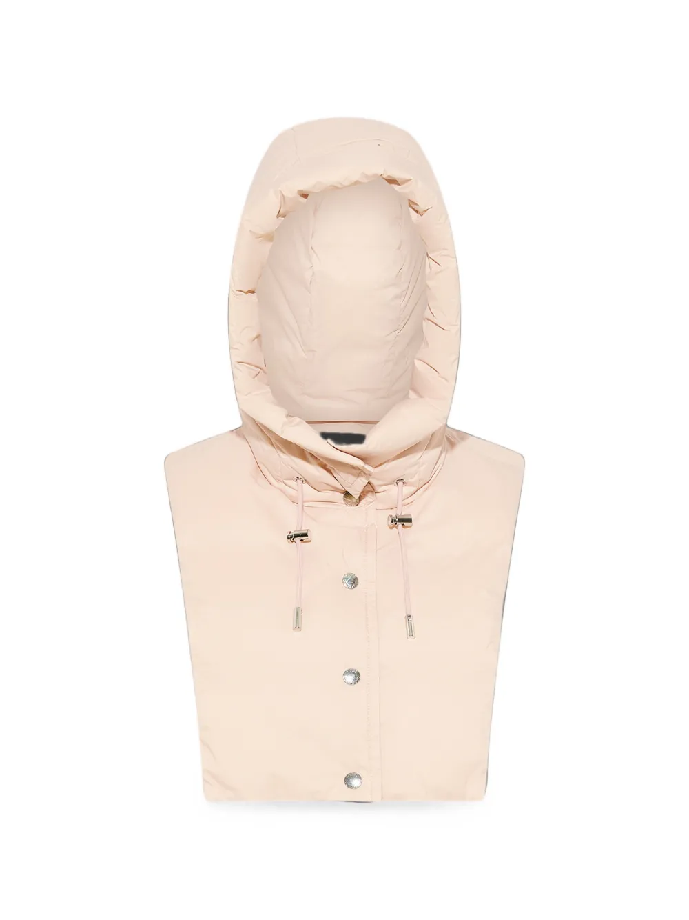 Yves Salomon padded drawstring hood bib - Nude