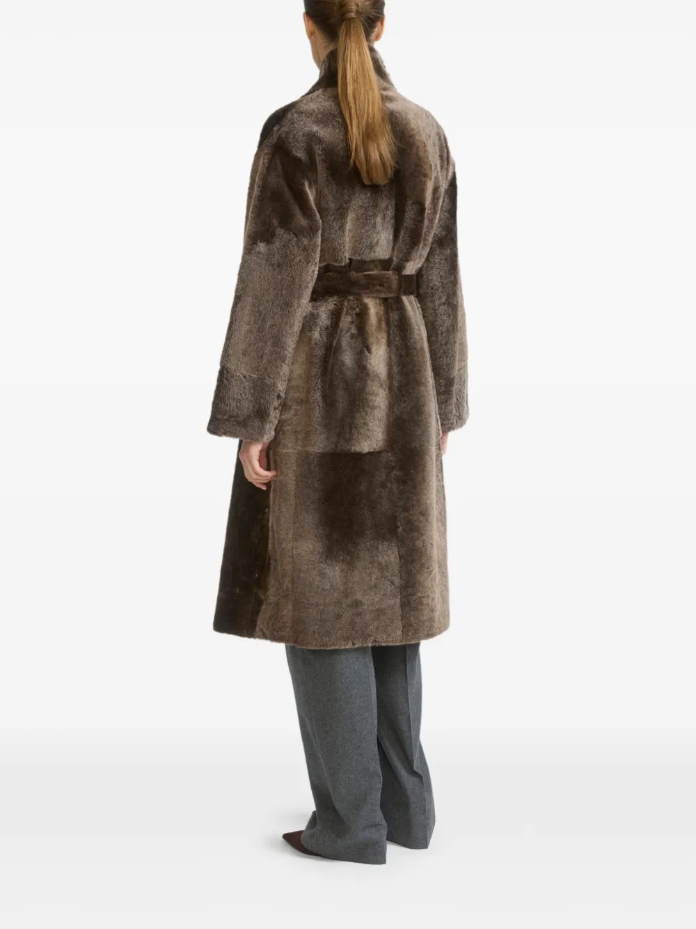 Yves Salomon Lacon omkeerbare lammy coat Bruin