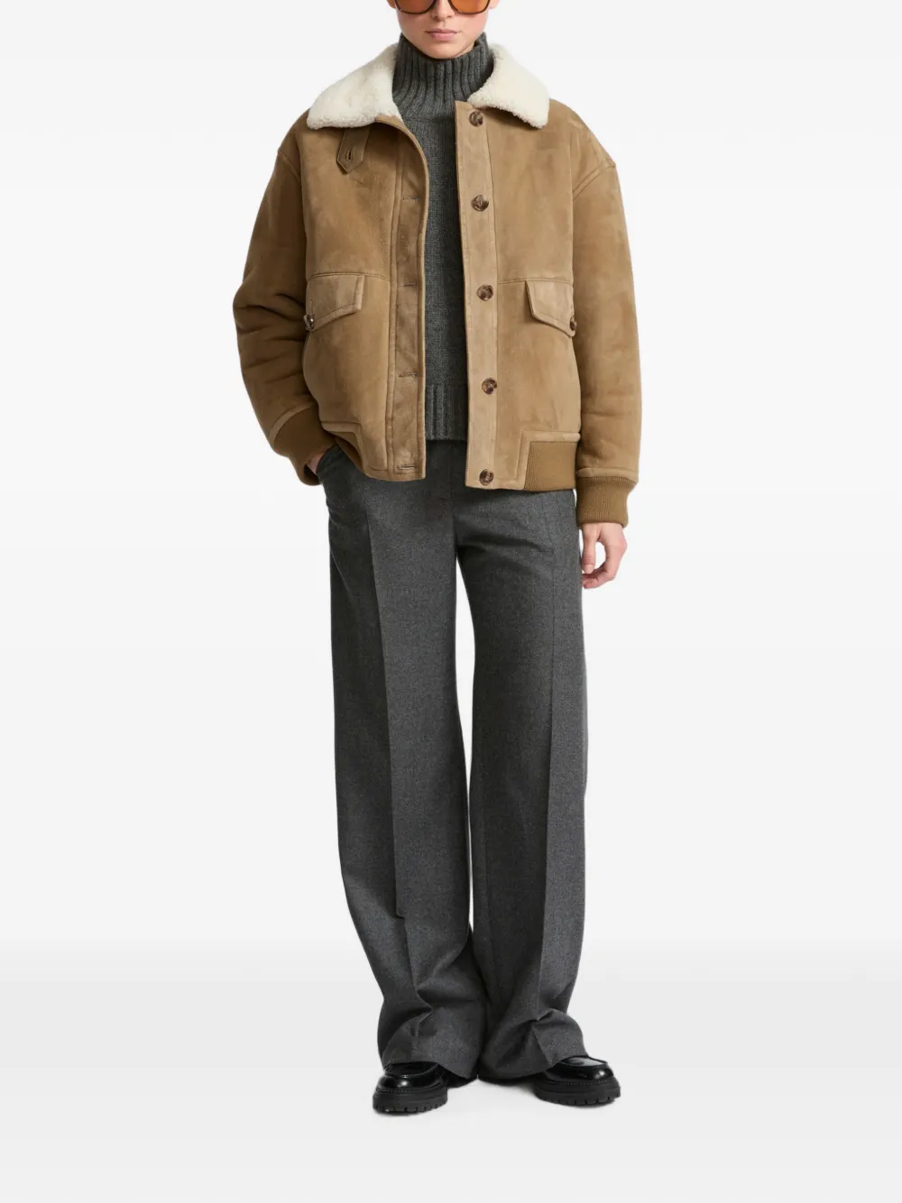 Yves Salomon Lammy bomberjack Beige