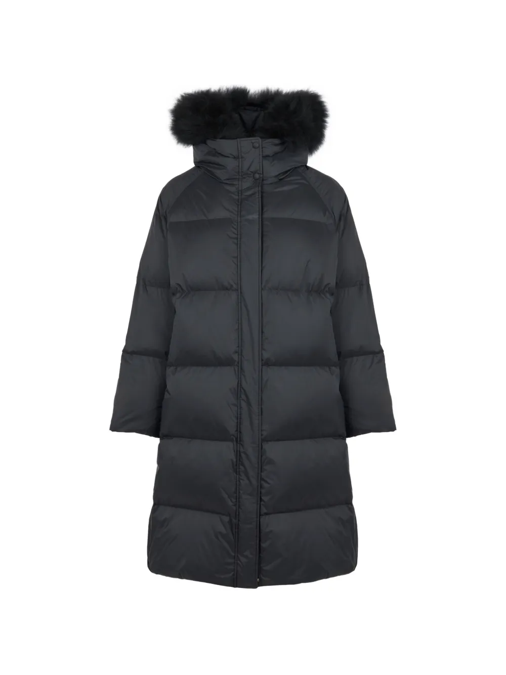 Yves Salomon lamb wool-trim down jacket - Nero