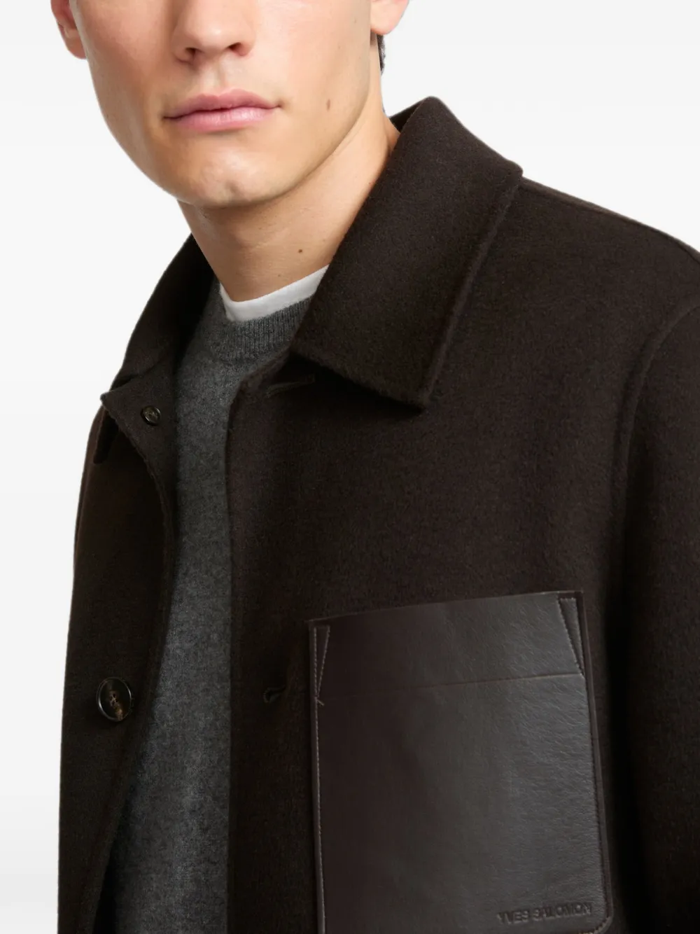 Yves Salomon Jack met kalfsleren patch Bruin