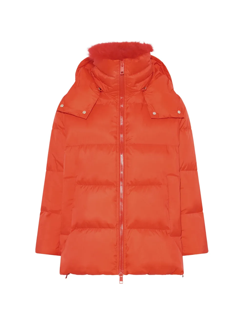 Yves Salomon A-line hooded jacket - Rot