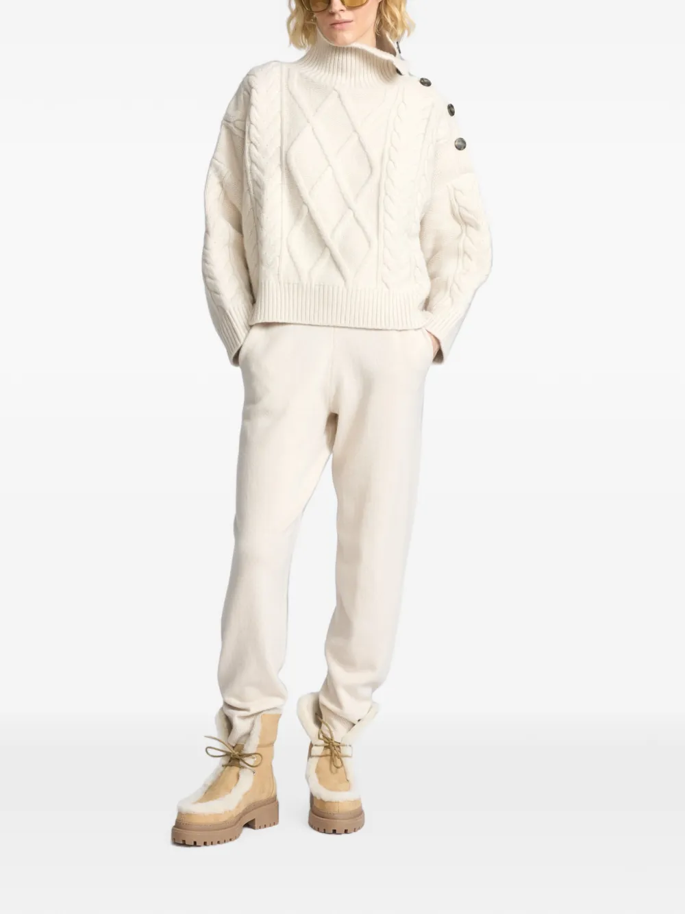 Yves Salomon Gebreide trainingsbroek Beige