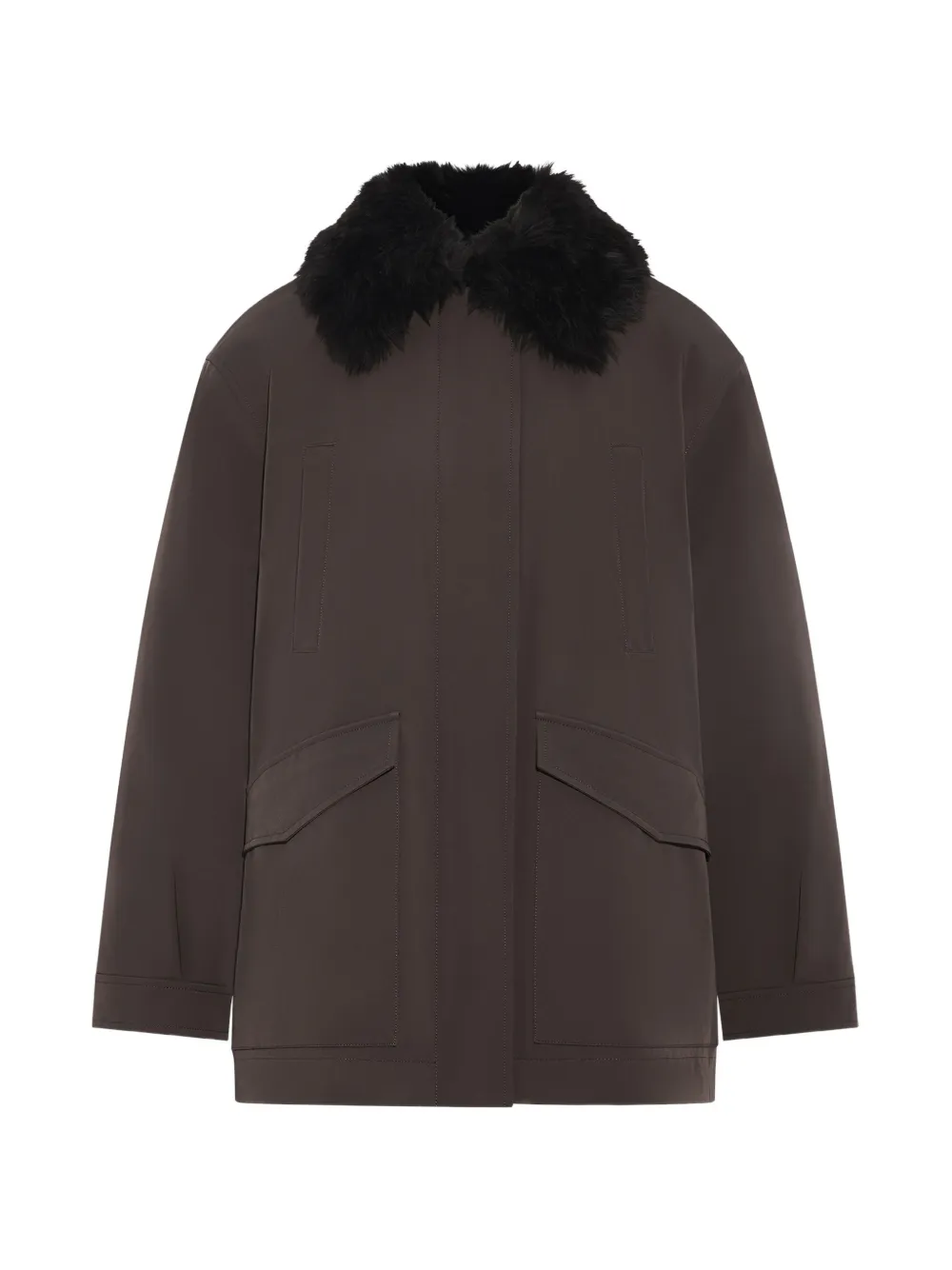 Yves Salomon shearling-collar parka - Marrone