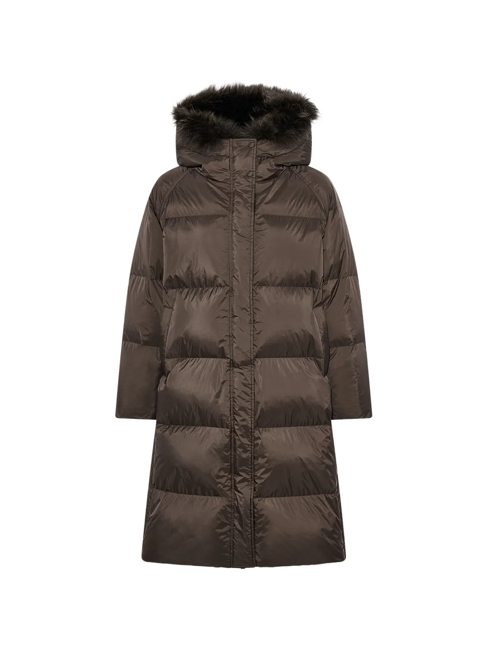 Yves Salomon shearling-trim quilted coat - Marrone