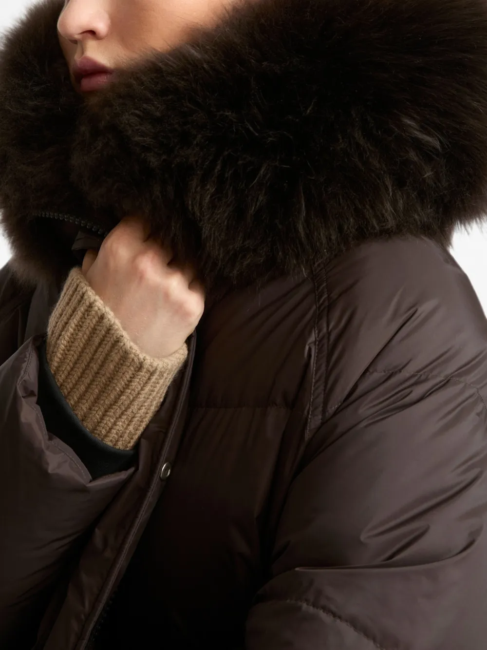 Yves Salomon Lammy coat Bruin
