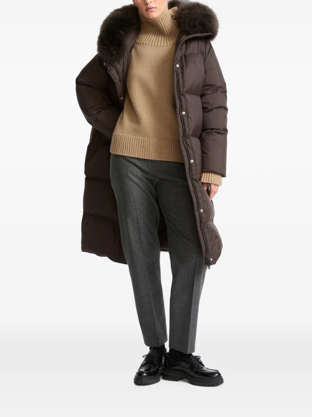 Yves Salomon Lammy coat Bruin
