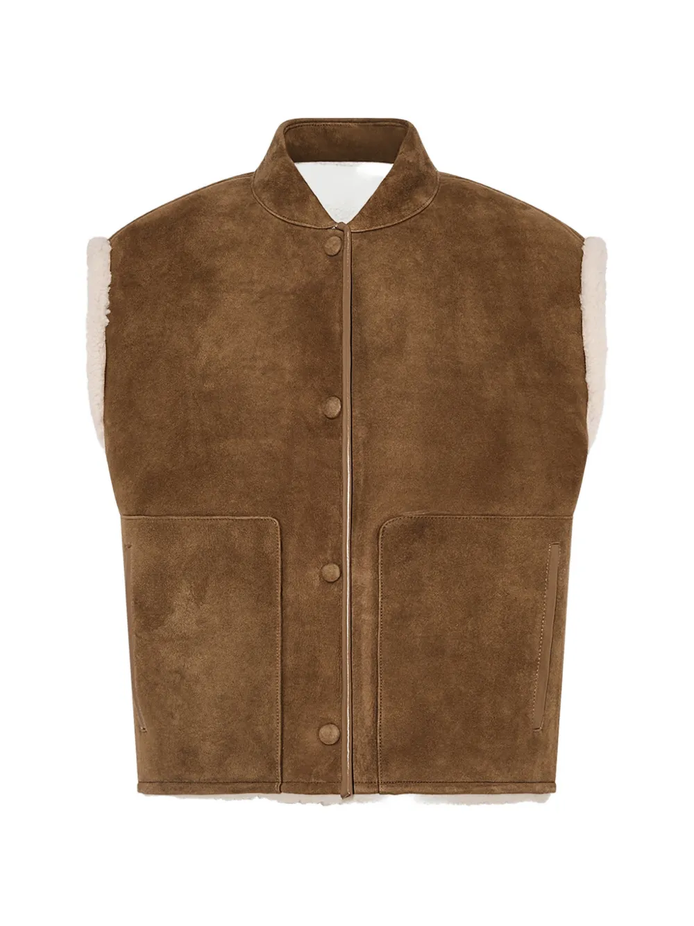 Yves Salomon shearling-lined sleeveless gilet - Brown