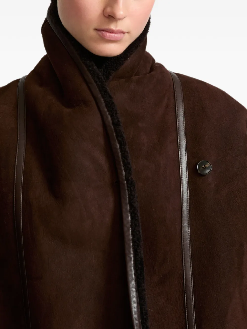 Yves Salomon Lammy cape Bruin