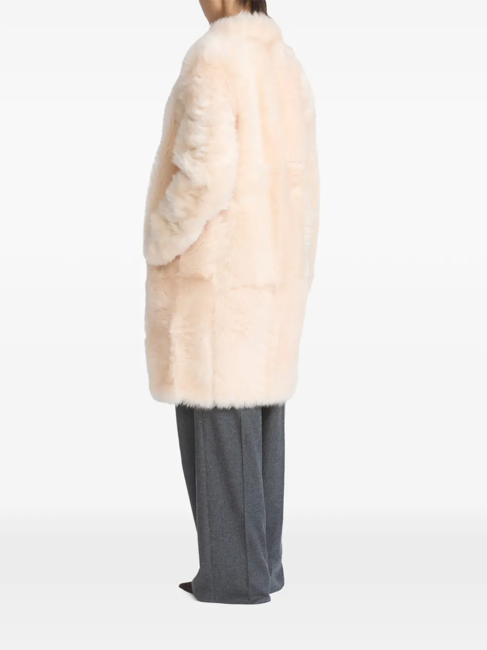 Yves Salomon Mantel met ceintuur Roze