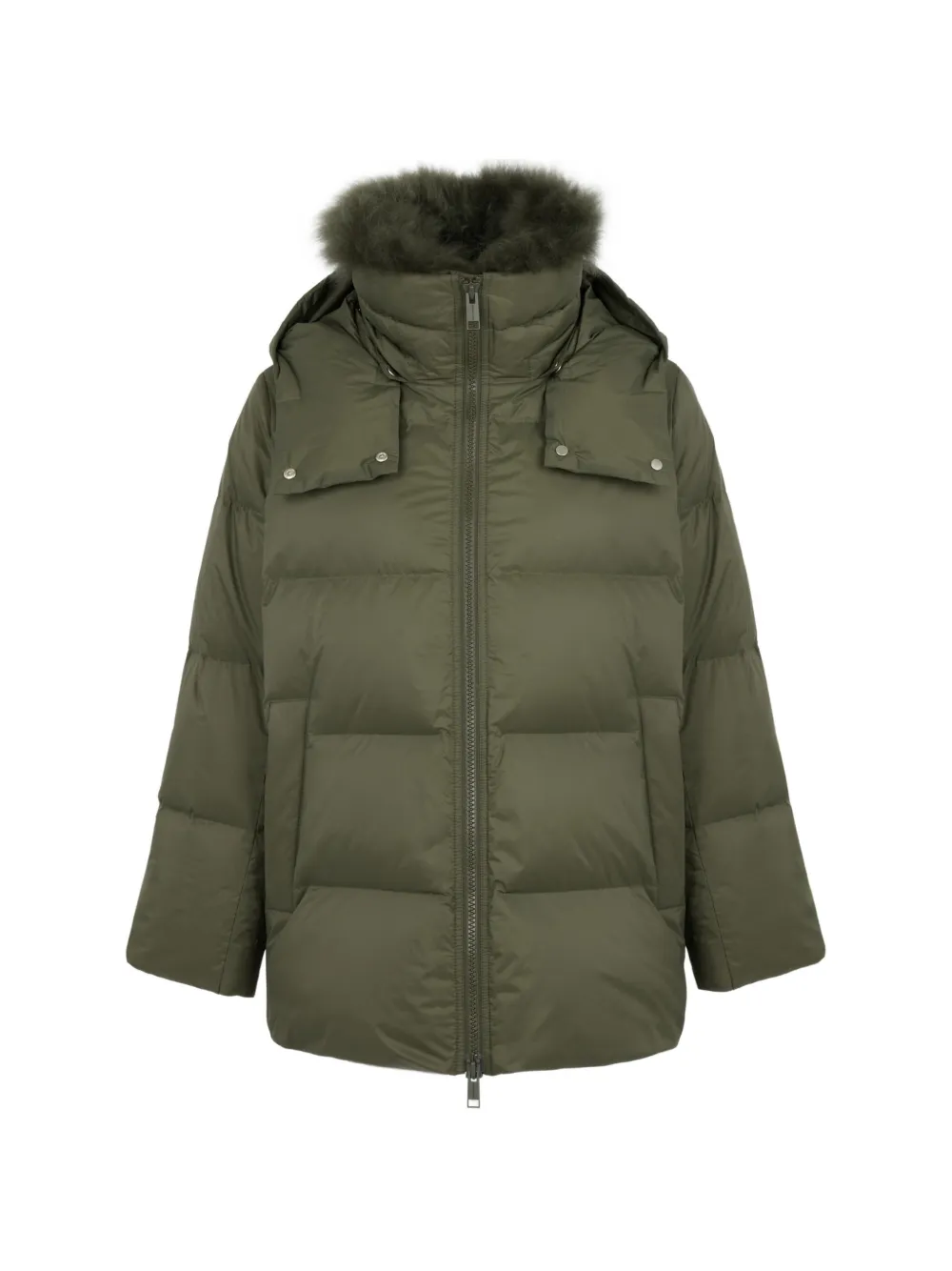 Yves Salomon A-line shearling-trim jacket