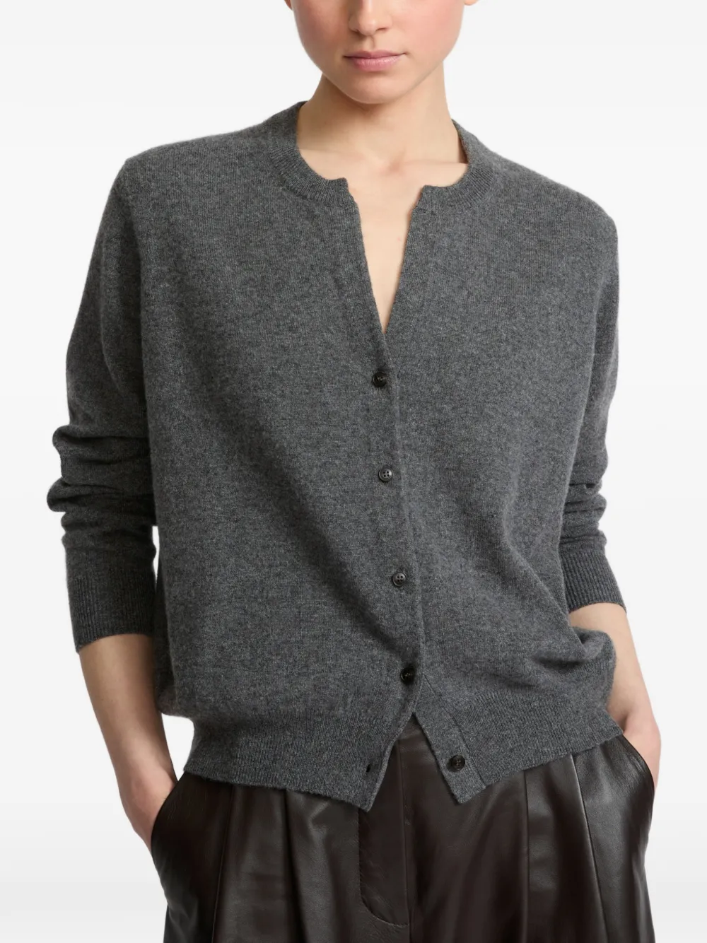 Yves Salomon Kasjmier vest met asymmetrische knoop Grijs