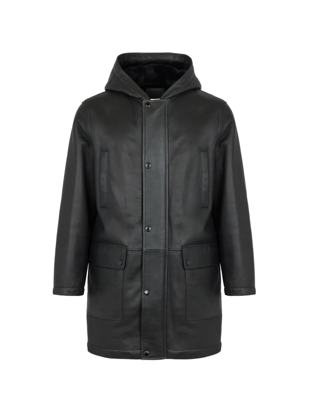 Yves Salomon hooded shearling coat - Schwarz