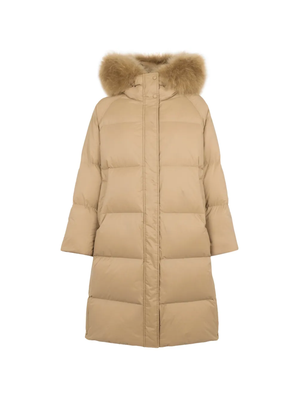 Yves Salomon fur-trim hooded down coat - Toni neutri