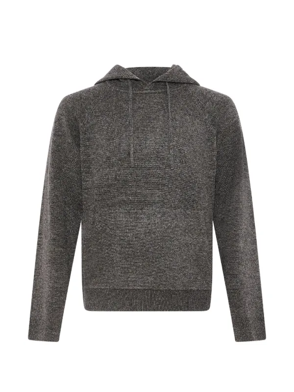 Yves Salomon Drawstring Raglan-sleeve Hoodie in Grey
