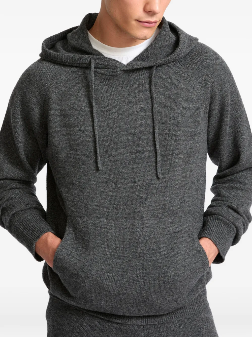 Yves Salomon Hoodie met trekkoord en raglan mouwen Grijs