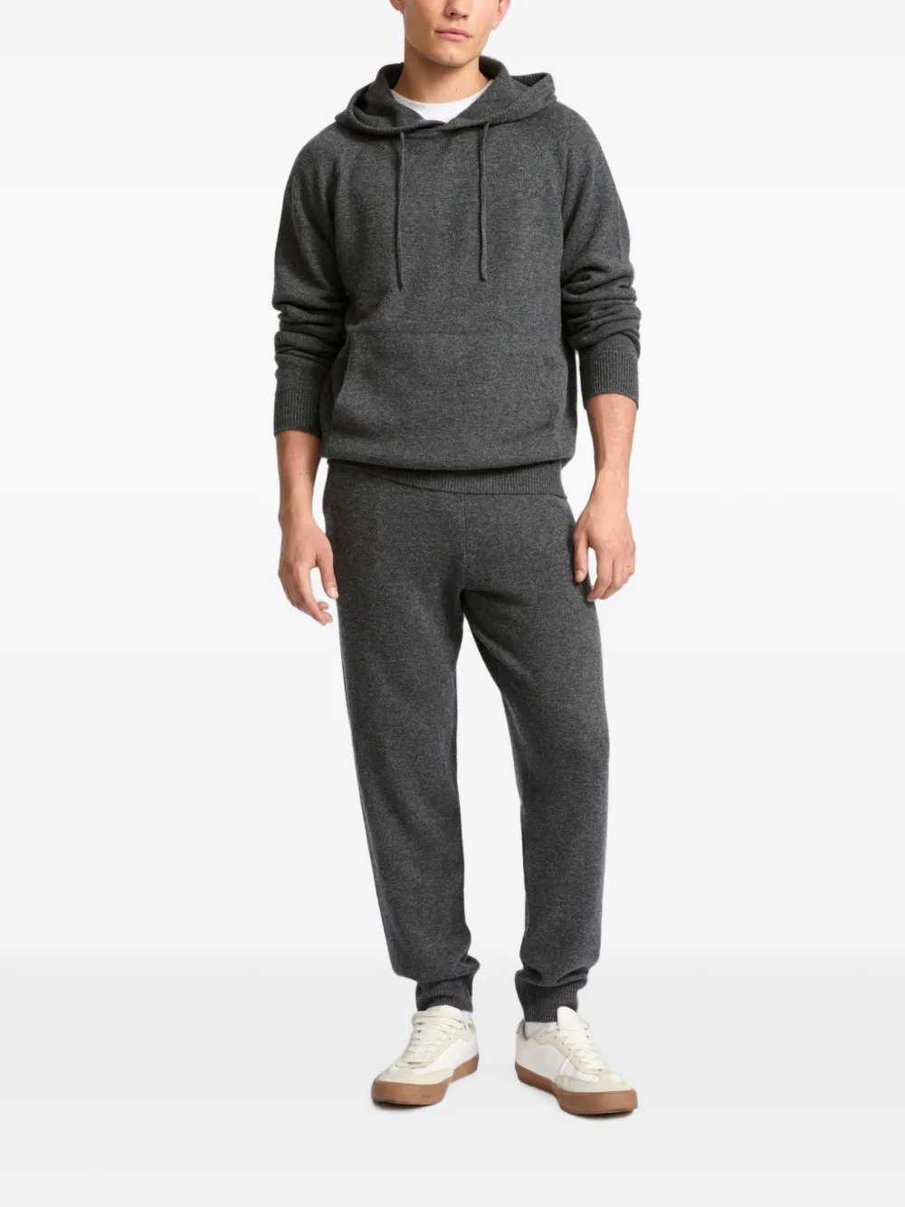Yves Salomon Hoodie met trekkoord en raglan mouwen Grijs