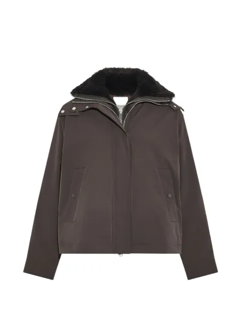 Yves Salomon parka con ribete texturizado y capucha