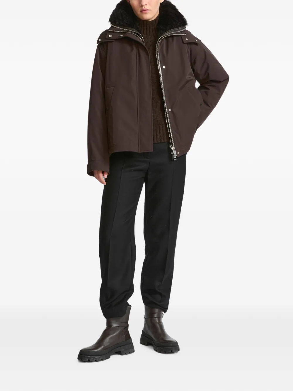 Yves Salomon Lammy parka Bruin