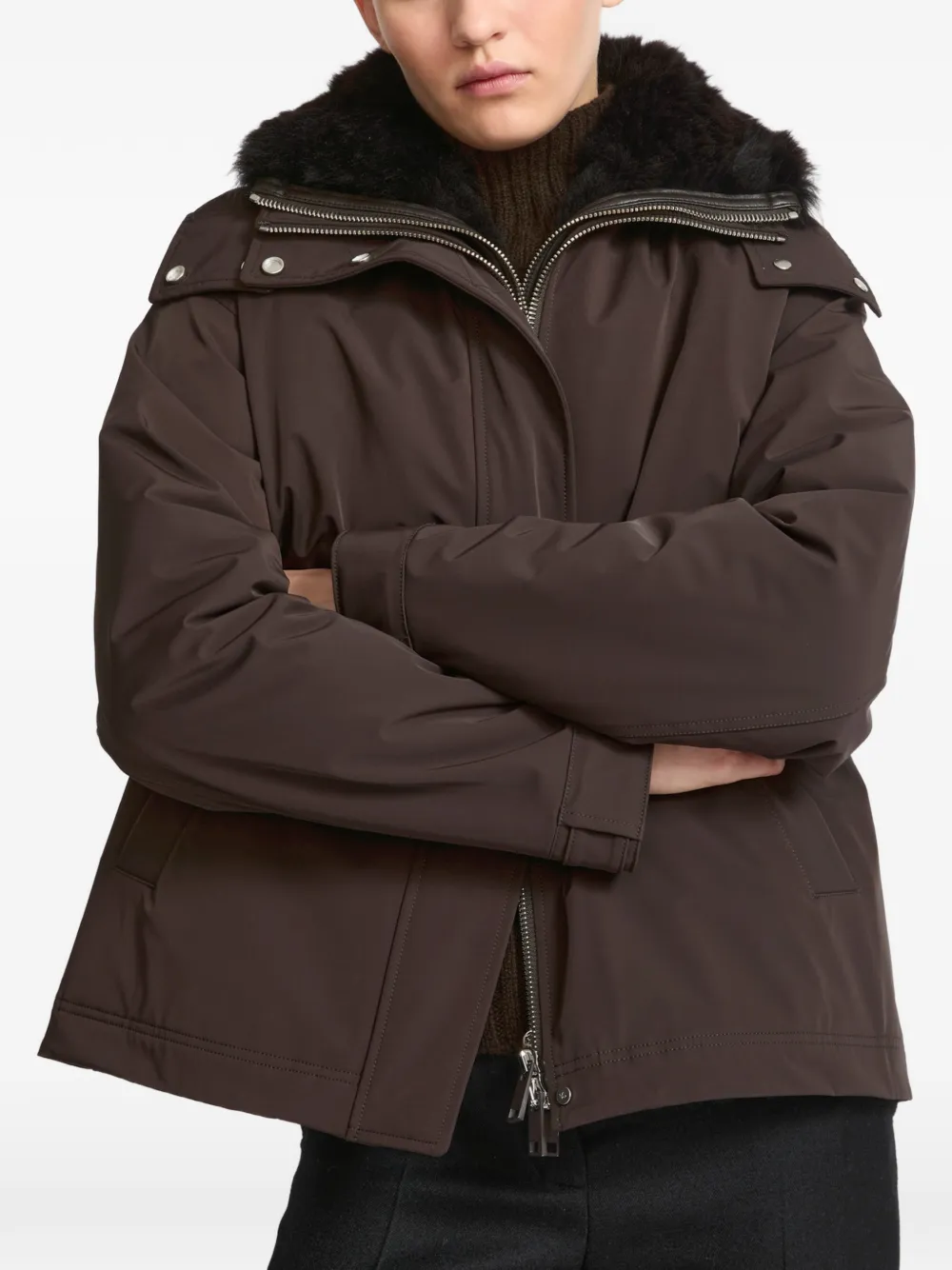 Yves Salomon Lammy parka Bruin