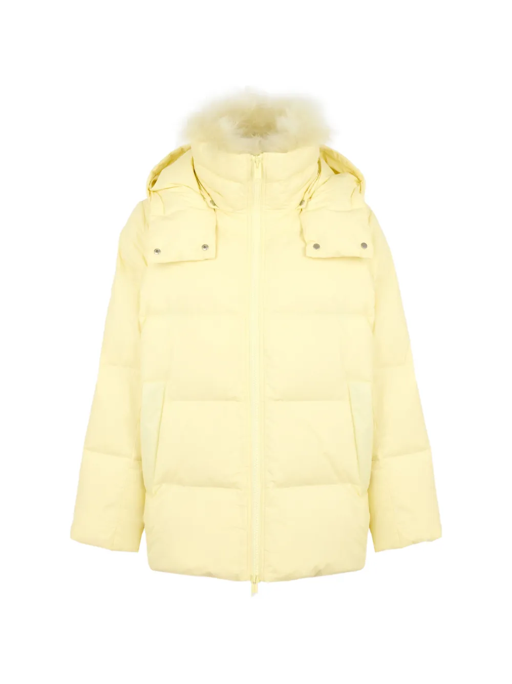Yves Salomon A-line shearling-trim coat - Gelb