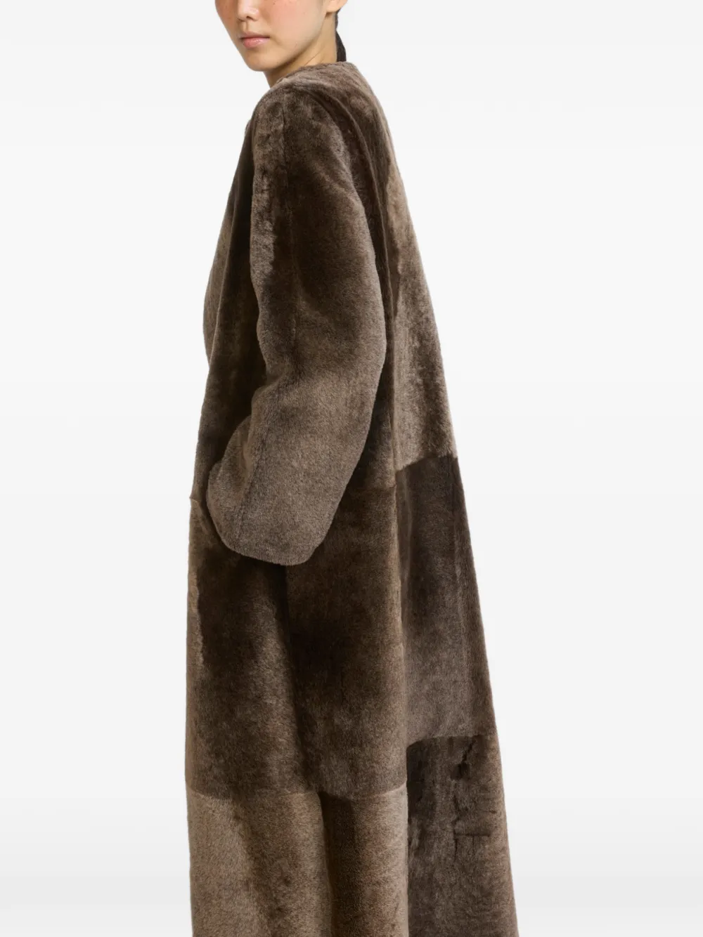Yves Salomon Lammy coat Bruin