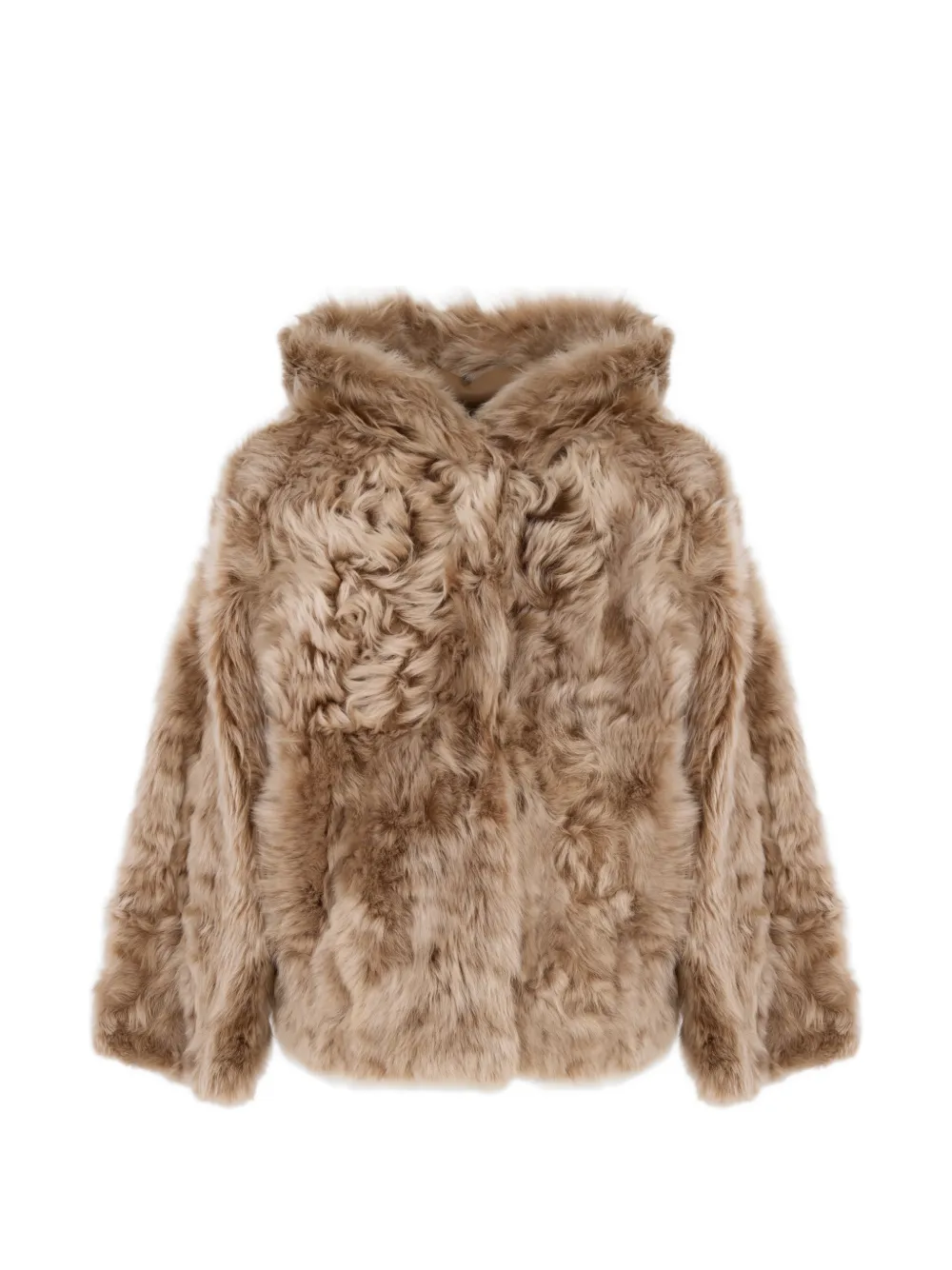 Yves Salomon reversible hooded shearling jacket - Nude