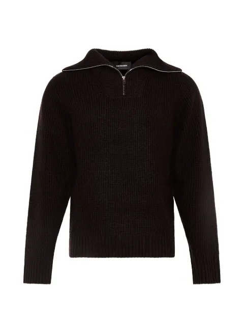 Yves Salomon zip-front ribbed-knit sweater