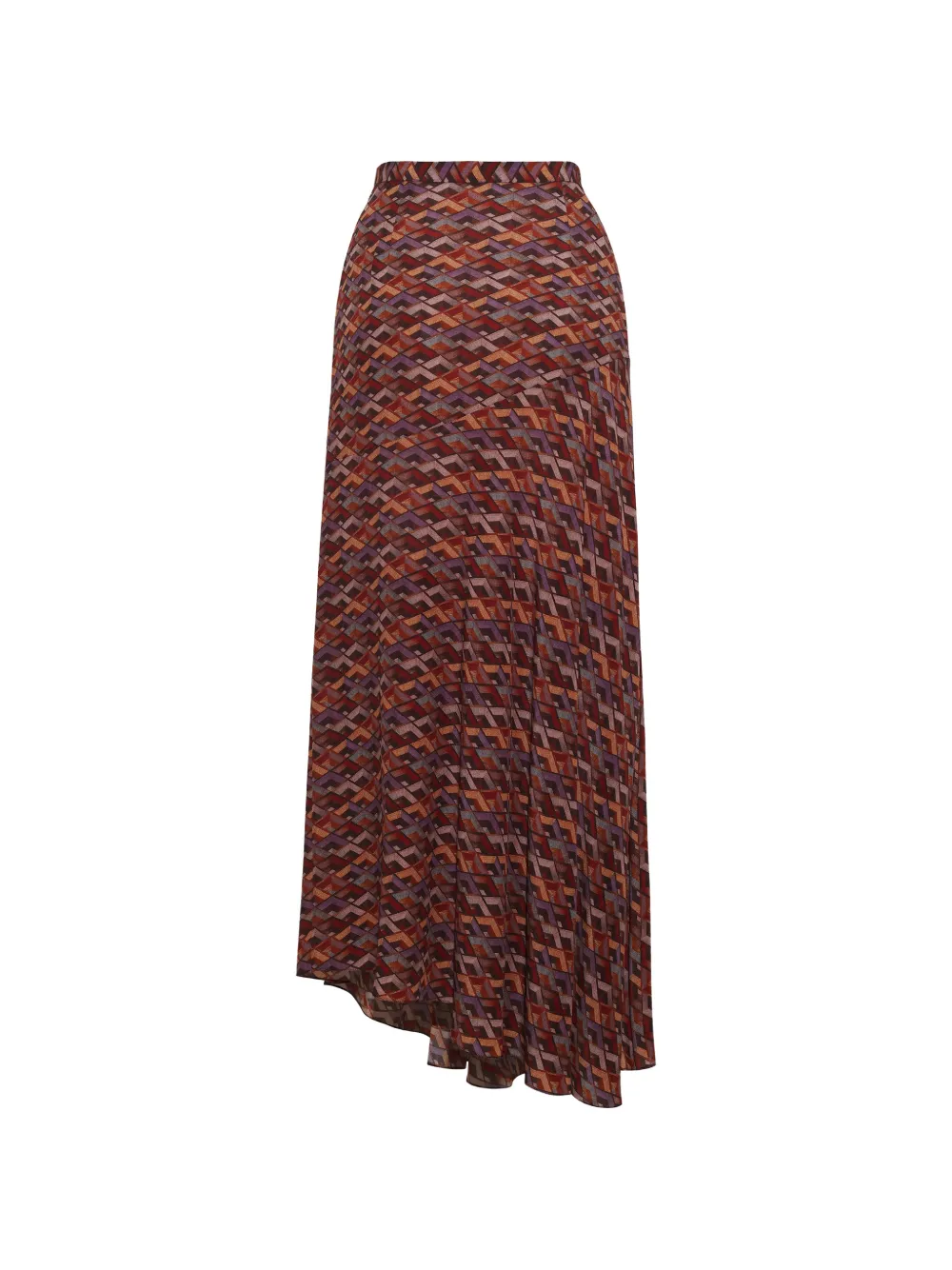 Adam Lippes Tess midi-rok met geometrische print Bruin