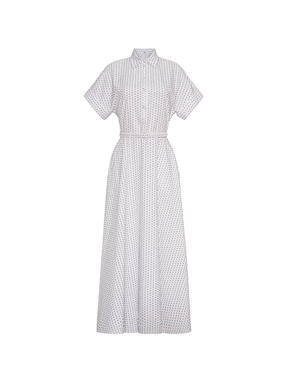 Adam Lippes Sadie belted patterned midi dress - Bianco