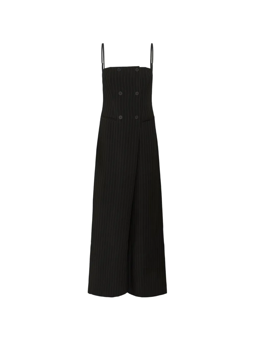 Gestuz GZjoelle pinstripe double-breasted jumpsuit - Nero