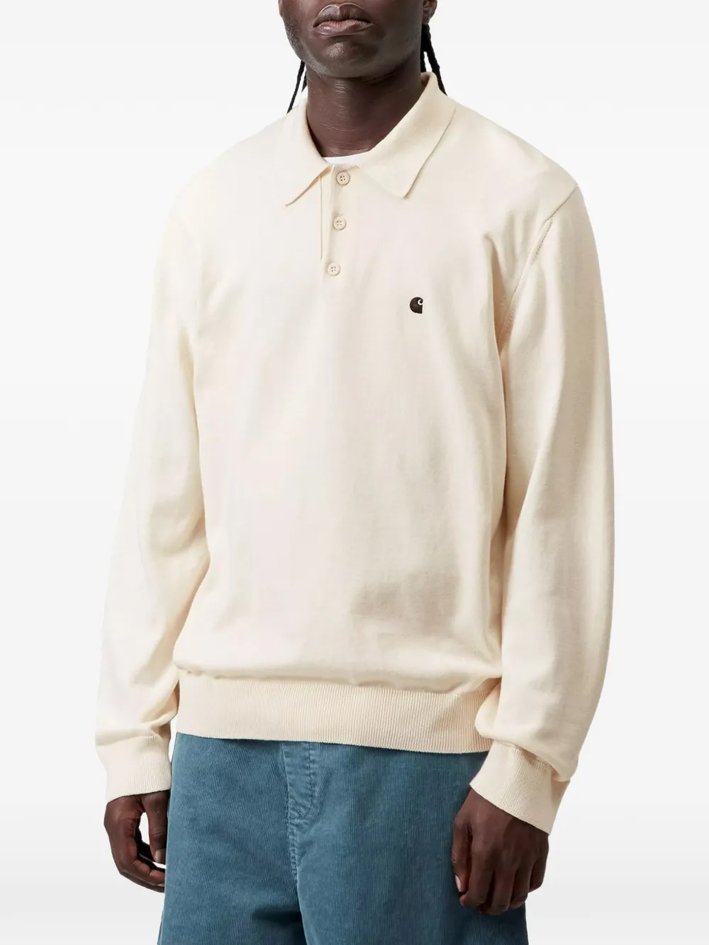 Carhartt WIP Madison poloshirt met lange mouwen Beige