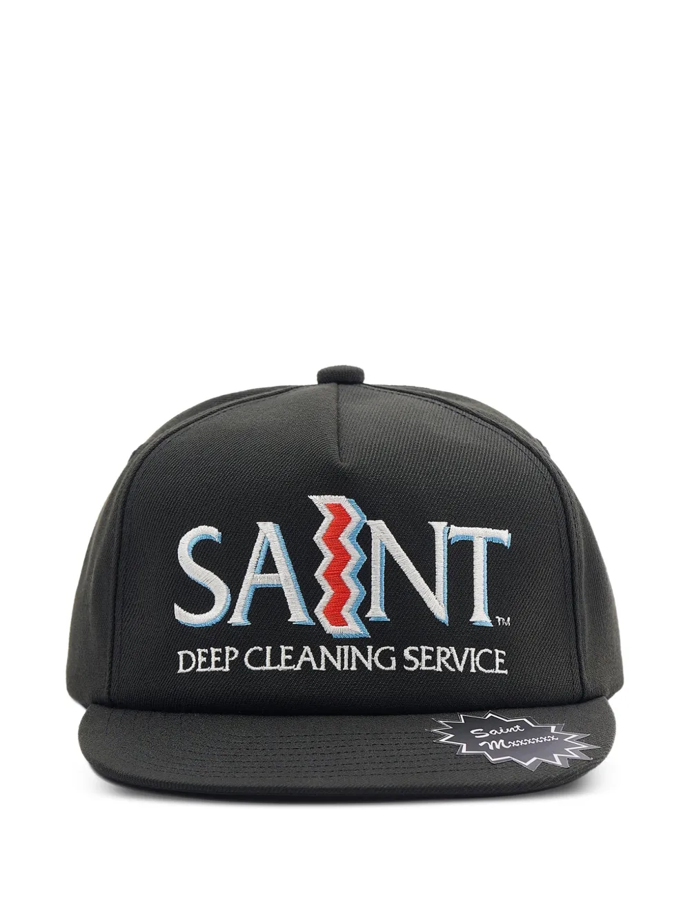SAINT MXXXXXX embroidered logo-patch cap - Schwarz