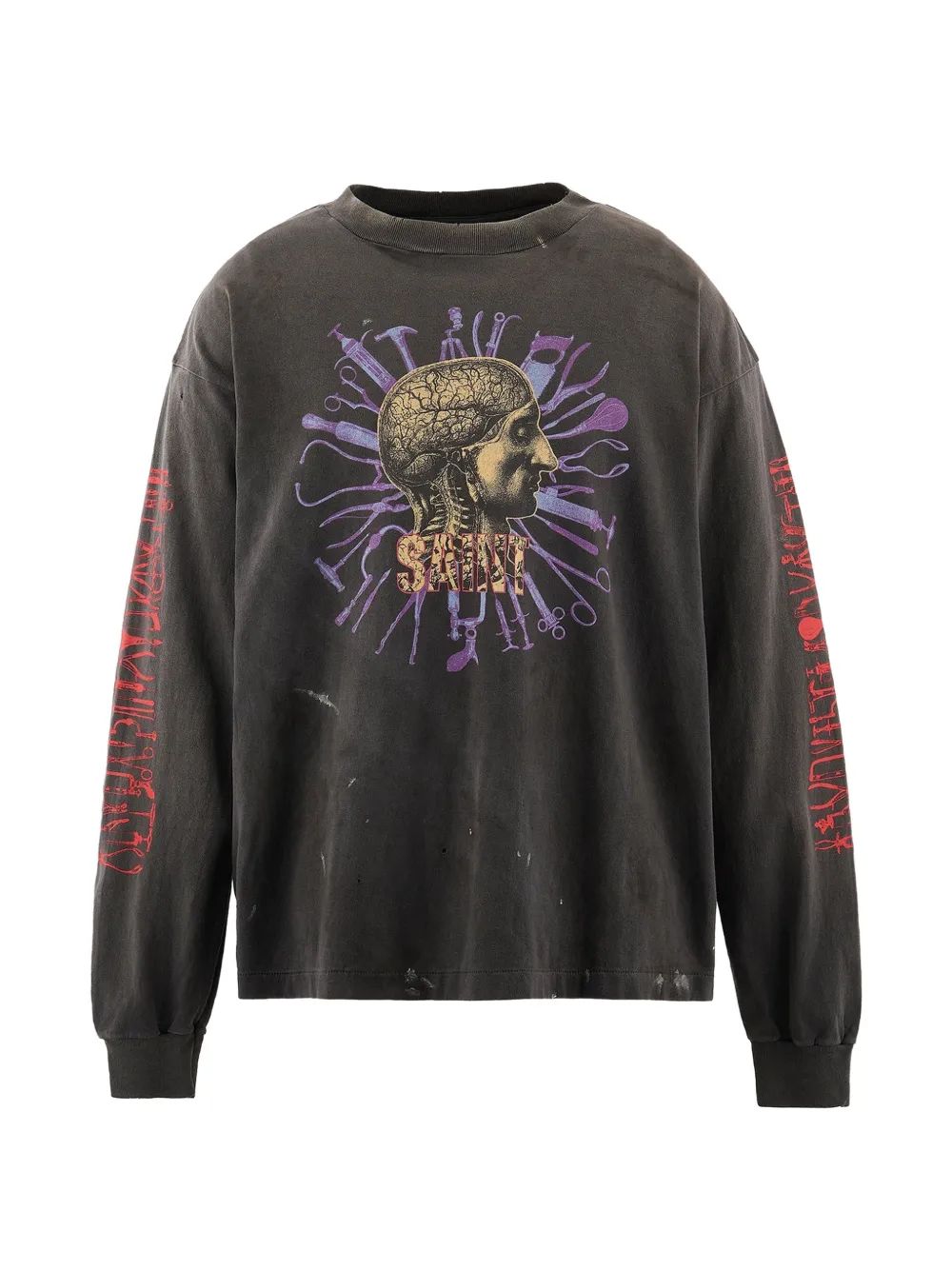 SAINT MXXXXXX Head graphic-print sweatshirt - Nero