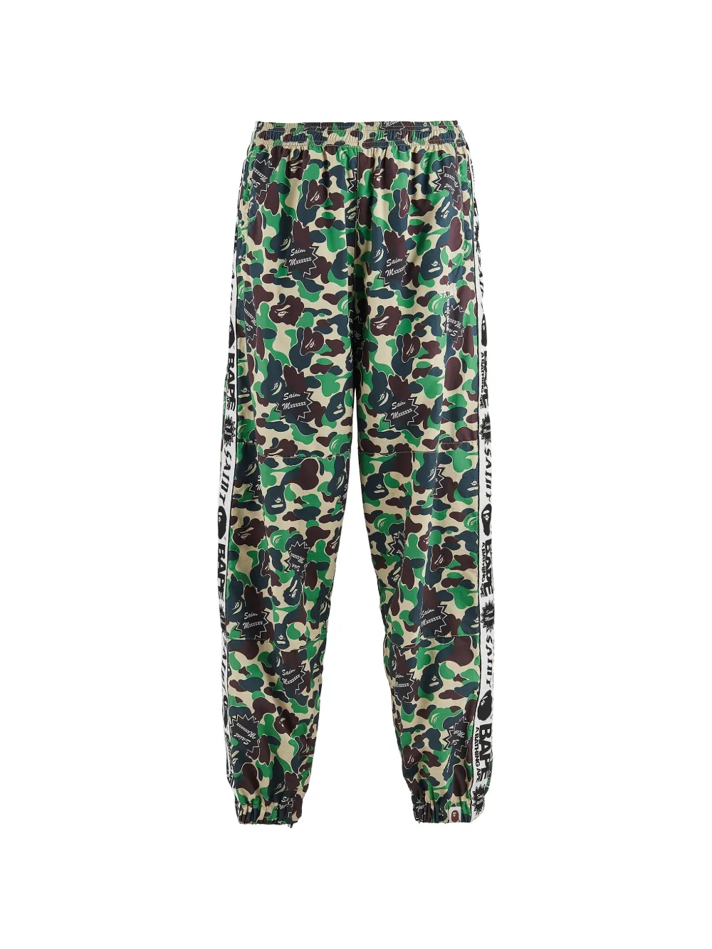 SAINT MXXXXXX x A BATHING APE® camouflage-print logo-tape track pants pants - Verde
