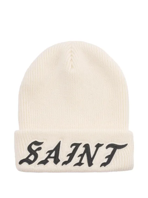 SAINT MXXXXXX logo-embroidered ribbed-knit beanie