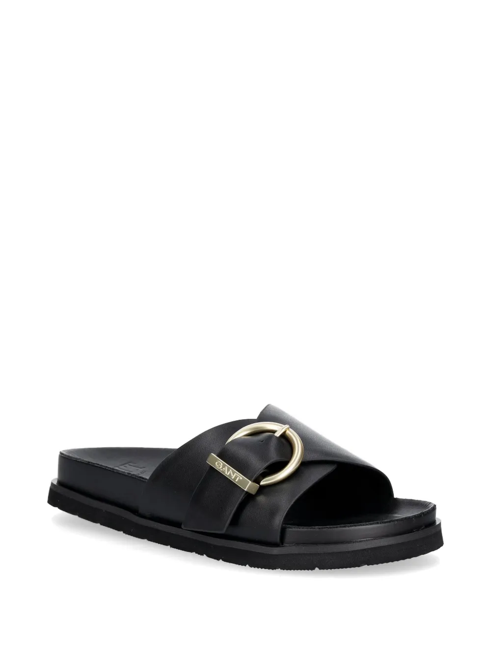 Gant buckle-detail crossover slides Zwart