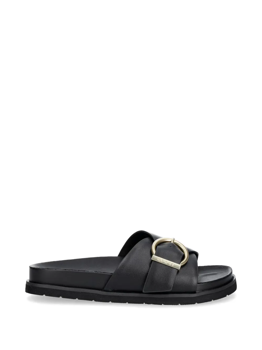 Gant buckle-detail crossover slides - Schwarz