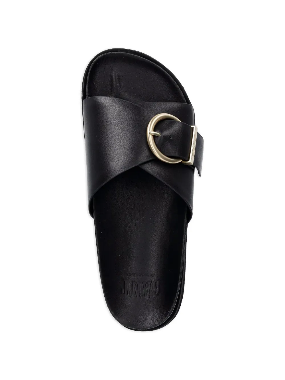 Gant buckle-detail crossover slides Zwart