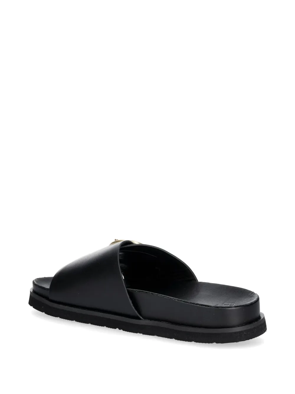 Gant buckle-detail crossover slides Zwart